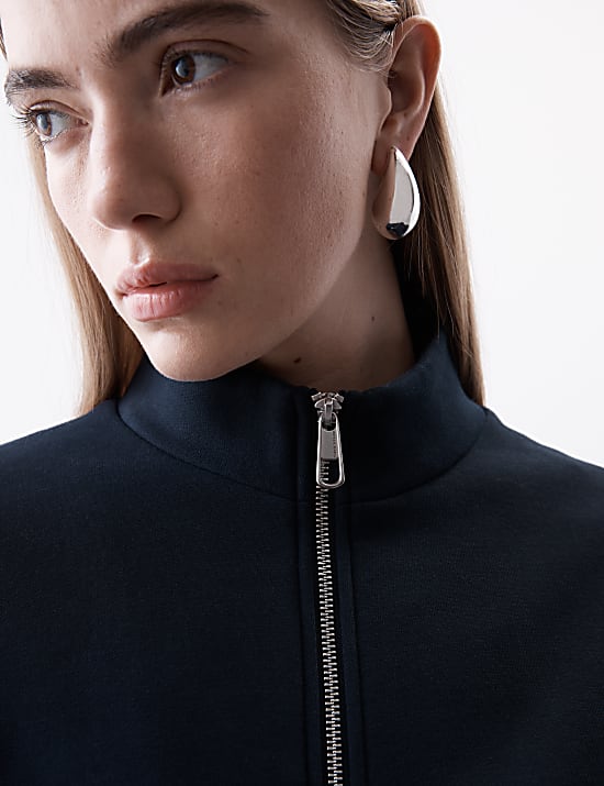 Cotton Rich High Neck Jacket