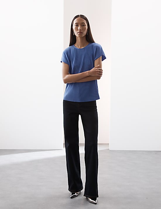 Plisse Jersey Top