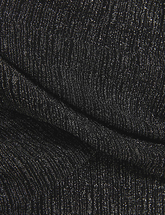 Sprankelende top met boothals en wikkeldetail