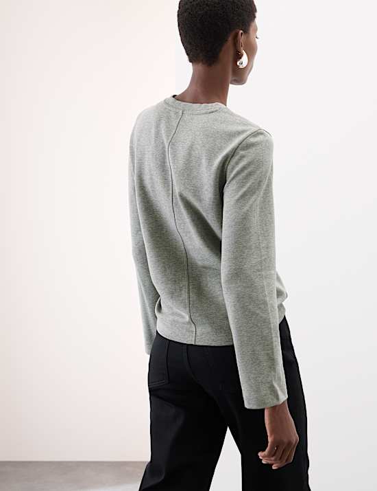 Cotton Rich Crew Neck Top