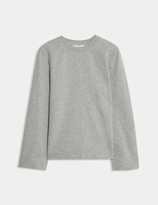 Cotton Rich Crew Neck Top