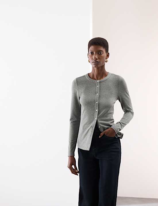 Jersey Button Through Top