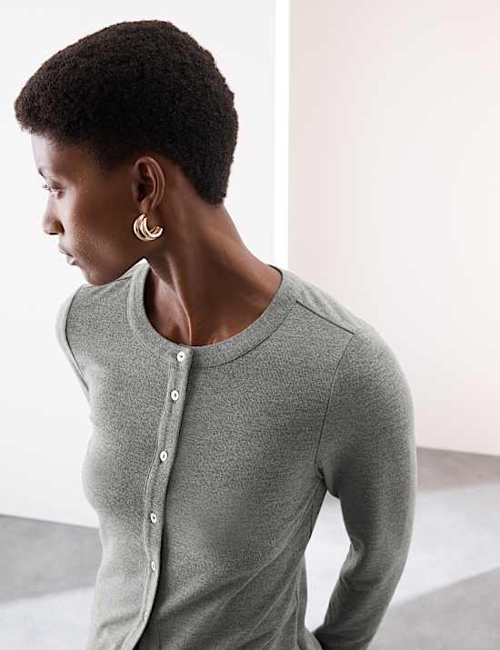 Jersey Button Through Top