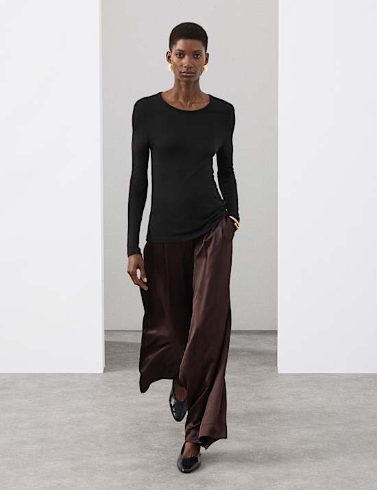 Crew Neck Top with Silk