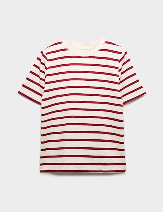T-shirt en coton &agrave; rayures