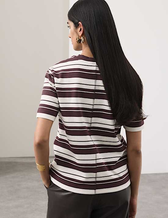 Pruhovan&eacute; tričko s vysok&yacute;m obsahem bavlny