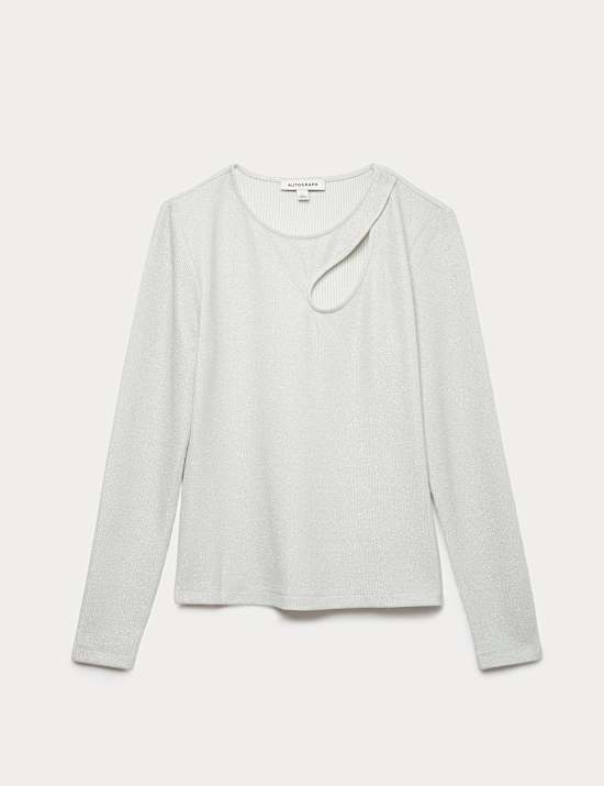 Top de punto calado con brillos