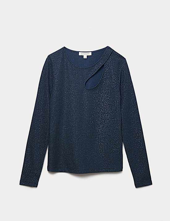 Jersey Sparkly Cut Out Top