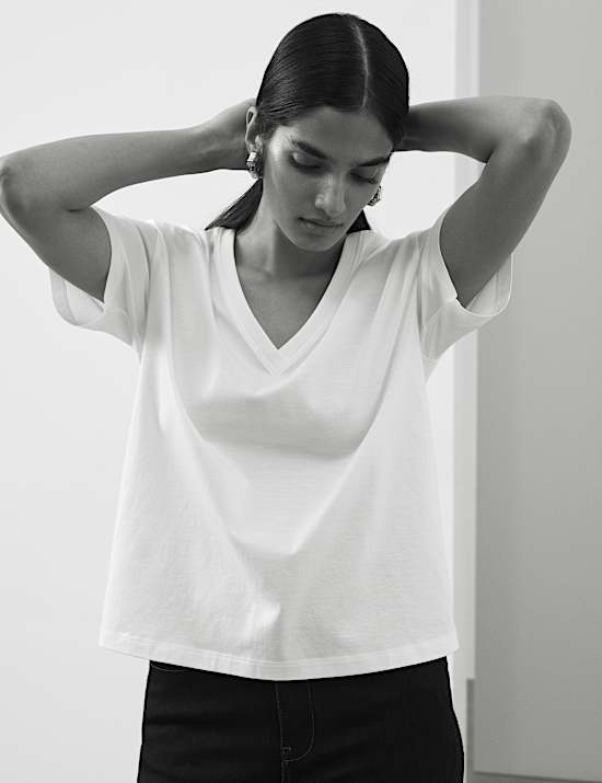 Pure Supima&trade; Cotton V-Neck T-shirt