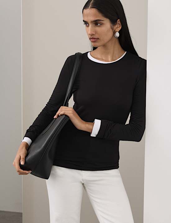 Jersey Crew Neck Top