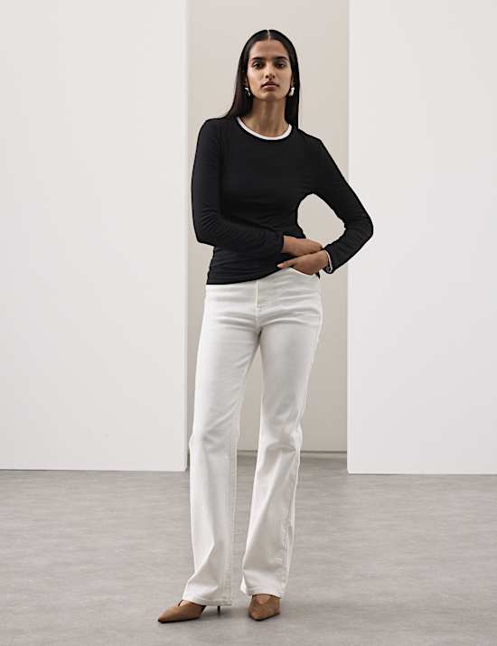 Jersey Crew Neck Top