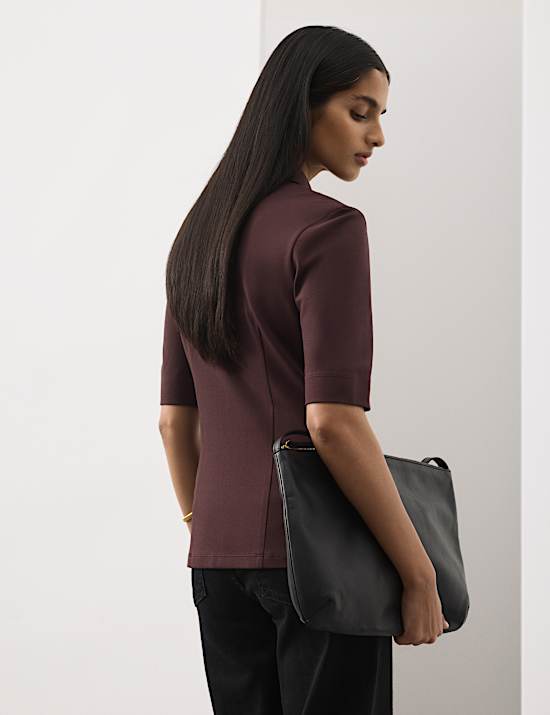 Jersey Fitted Polo Top