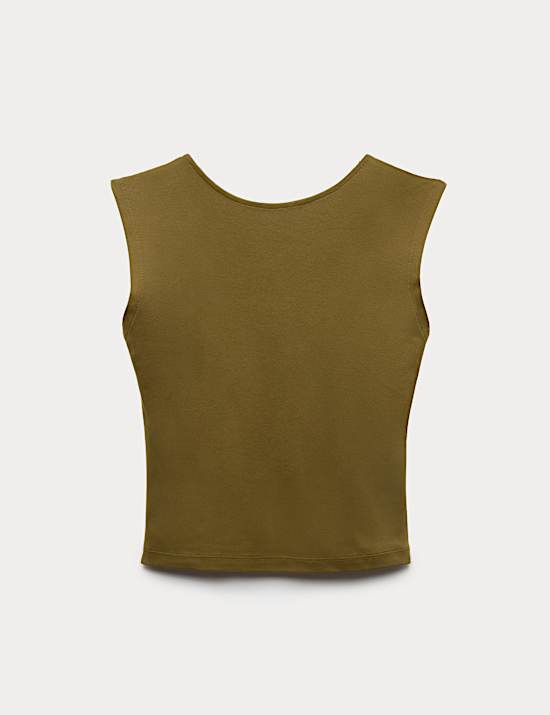 Cotton Rich Open Back Vest Top