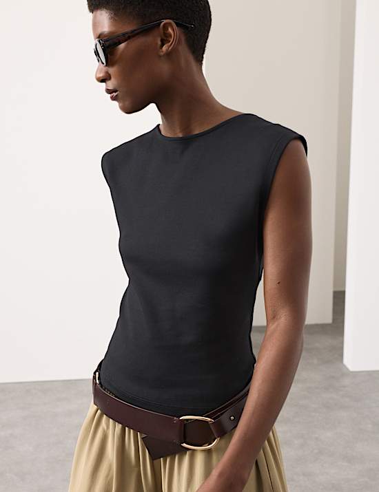 Cotton Rich Open Back Vest Top