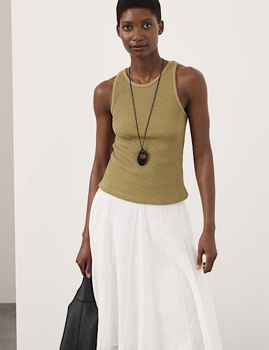 Cotton Rich Sparkly Waffle Tank Top