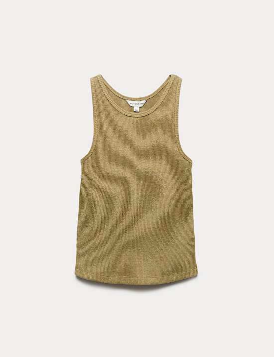 Cotton Rich Sparkly Waffle Tank Top