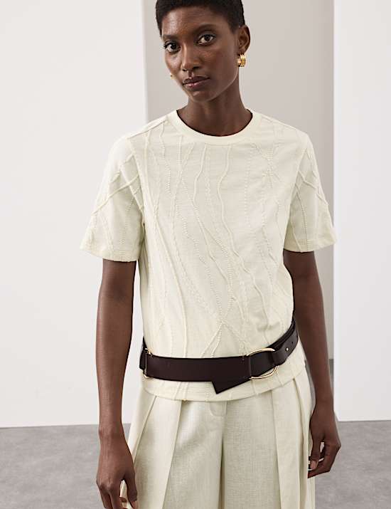 Pure Cotton Embroidered T-Shirt