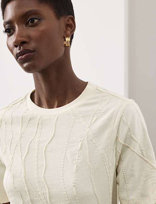 Pure Cotton Embroidered T-Shirt