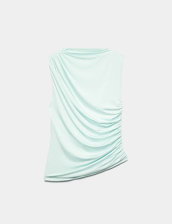 Jersey Draped Vest Top with Silk