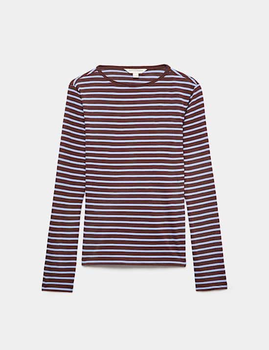 Striped Regular Fit Top with Wool