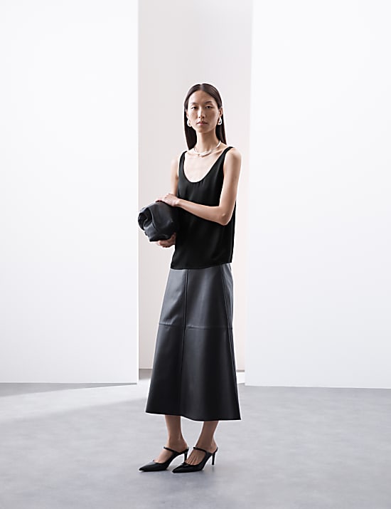 Satin Scoop Neck Cami Top