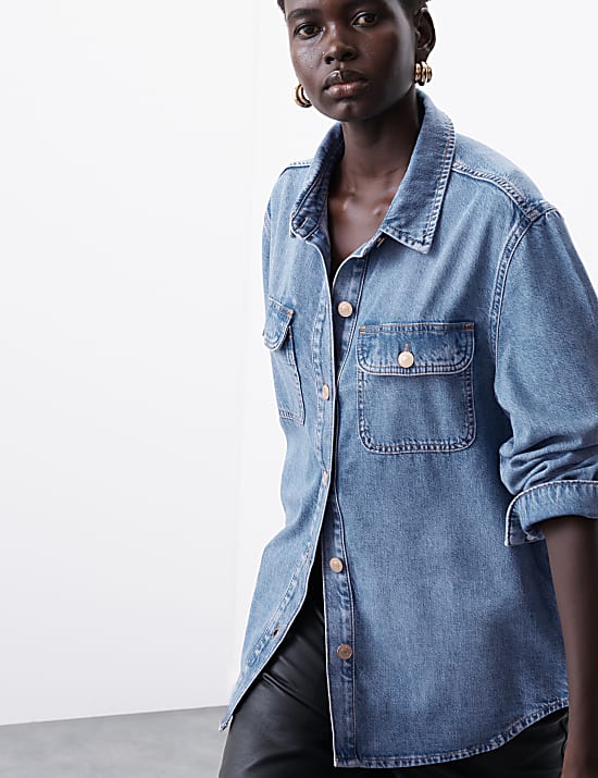 Lyocell Denim Relaxed Shirt