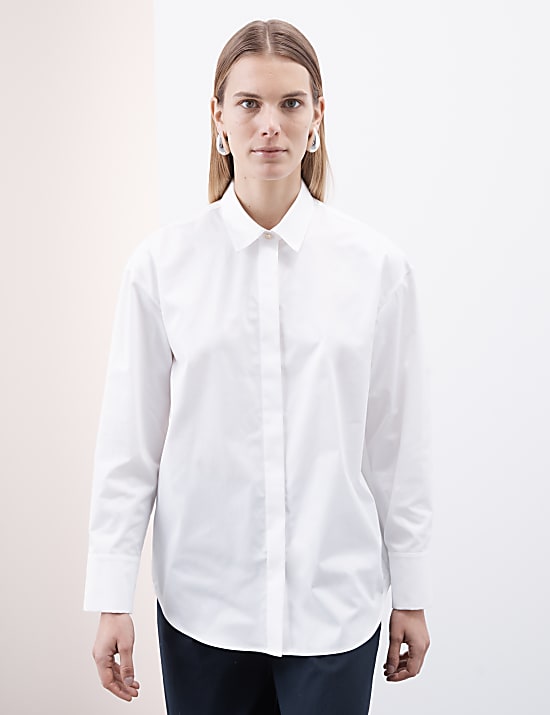 Pure Cotton Collared Relaxed Shirt