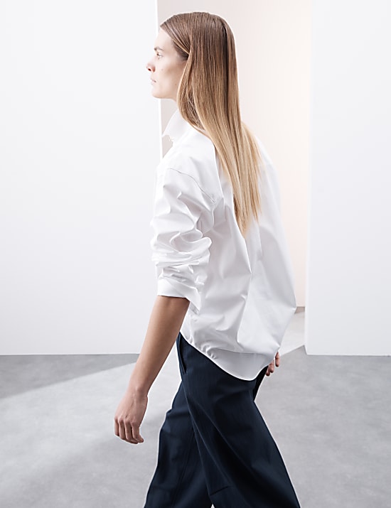 Pure Cotton Collared Relaxed Shirt