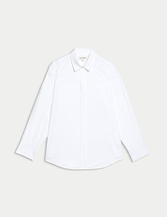 Pure Cotton Collared Relaxed Shirt