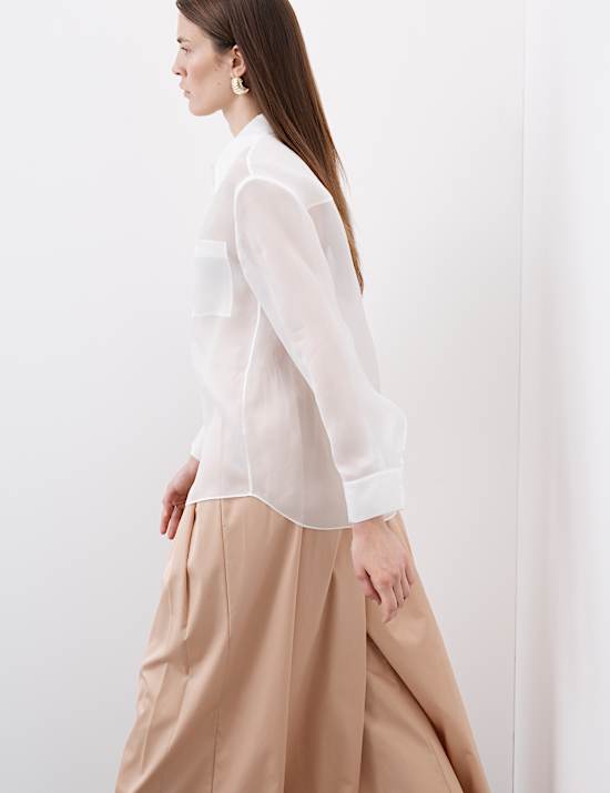 Πουκάμισο οργάντζα από 100% μετάξι