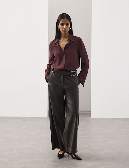 Pure Silk Collared Shirt