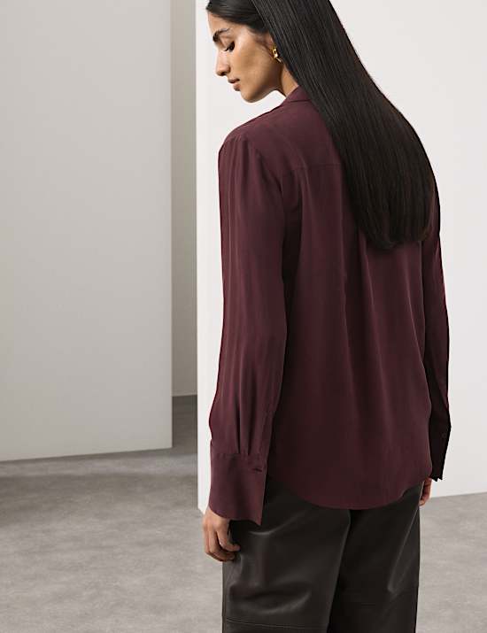 Pure Silk Collared Shirt