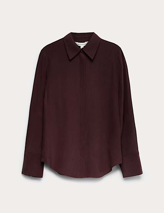 Pure Silk Collared Shirt
