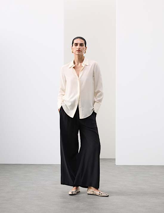 Pure Silk Collared Shirt