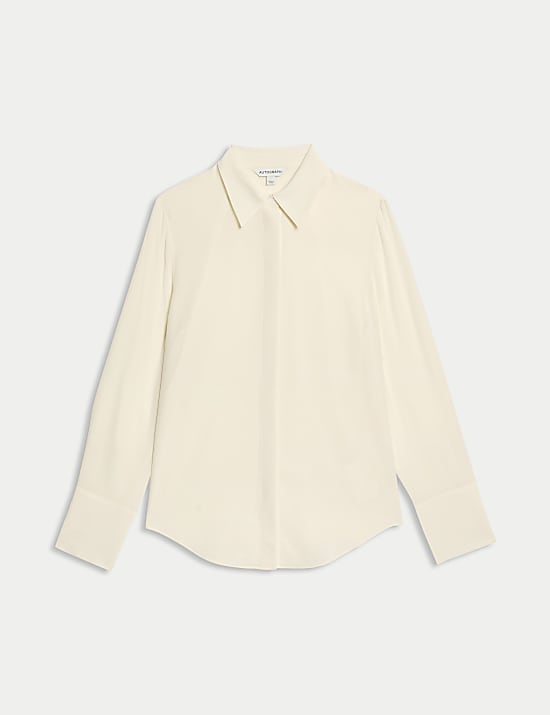 Pure Silk Collared Shirt