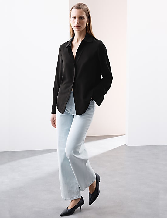 Pure Silk Collared Shirt