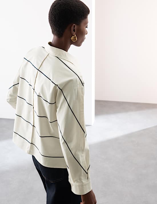 Ruimvallend overhemd van zuiver katoen