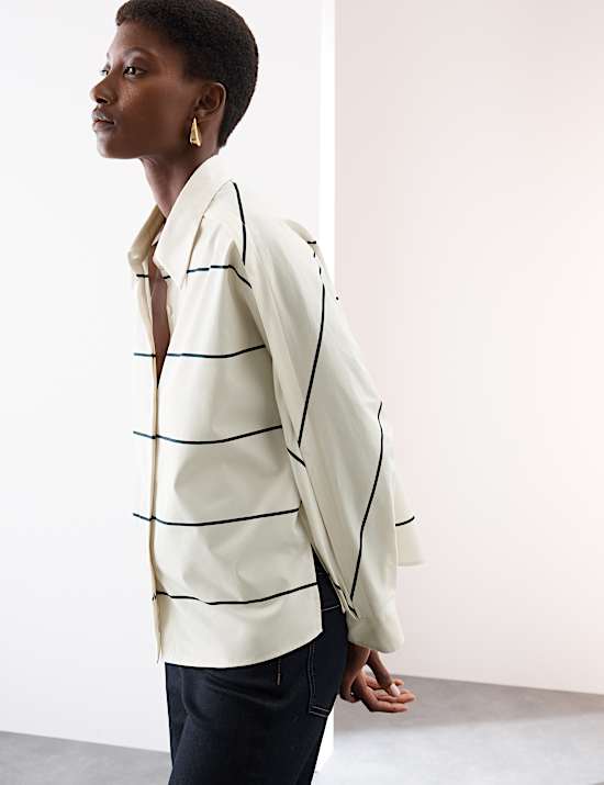 Ruimvallend overhemd van zuiver katoen