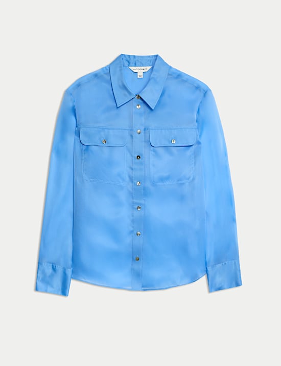 Pure Silk Organza Relaxed Utility Shirt