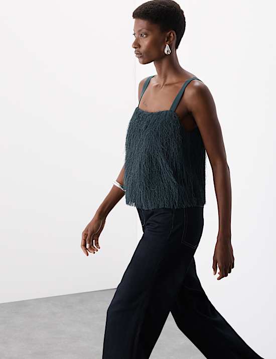 Fringed Cami Top