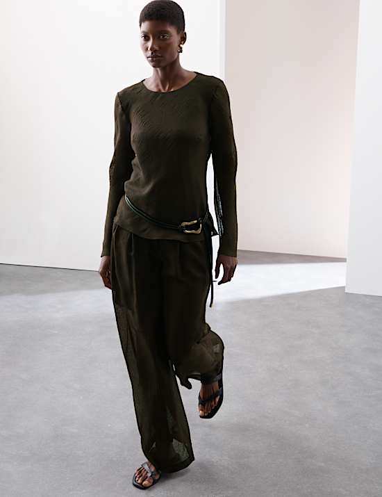 Textured Draped Blouse