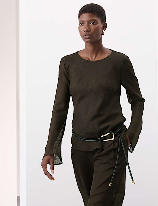 Textured Draped Blouse