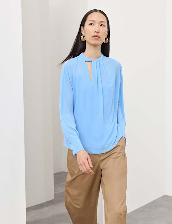 Chiffon Cutwork Detail Blouse