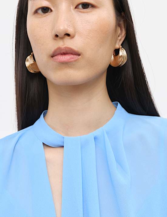 Chiffon Cutwork Detail Blouse