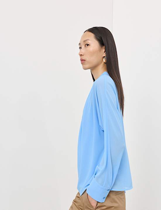 Chiffon Cutwork Detail Blouse