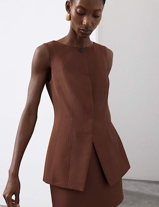 Fitted Waistcoat With Wool