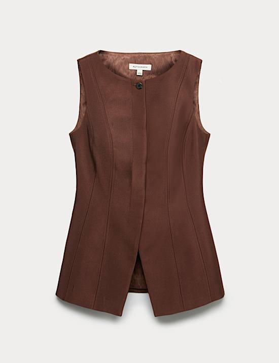 Fitted Waistcoat With Wool