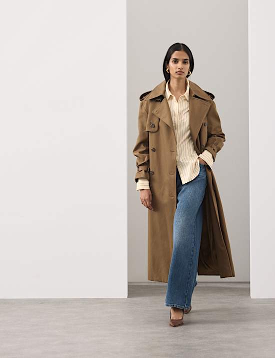 Pure Cotton Striped Fitted Waisted Shirt