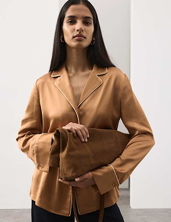 Modal Blend Revere Collared Shirt