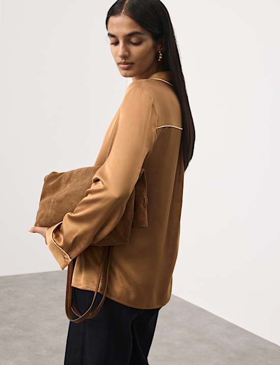 Modal Blend Revere Collared Shirt